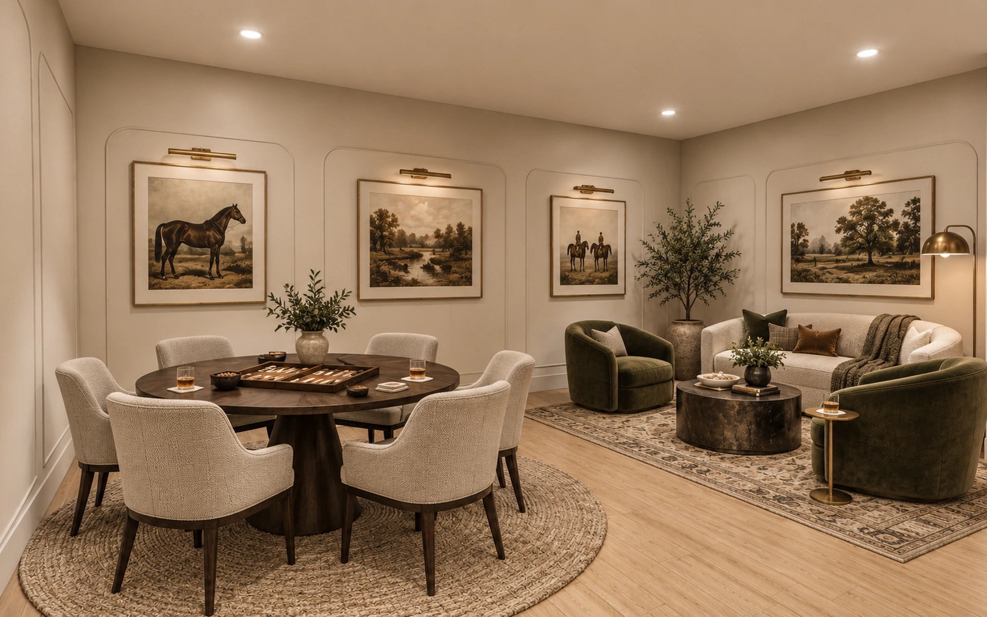 Bellagio custom home flex room and games room
